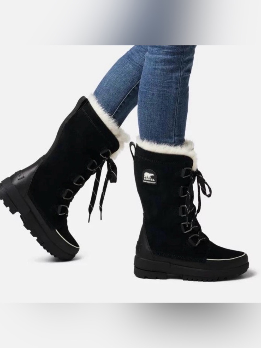 Sorel Women's Black and White Winter Boots